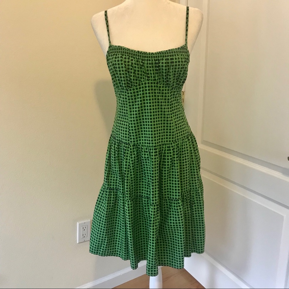 Nanette Lepore Rare Green Polka Dot Dress size 6